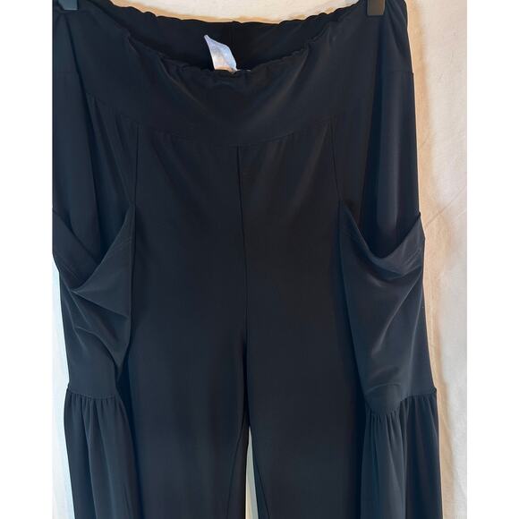 Sea & Anchor Black Wide-Leg Pants Size Large  Pockets Y2K Lounge - Picture 4 of 5